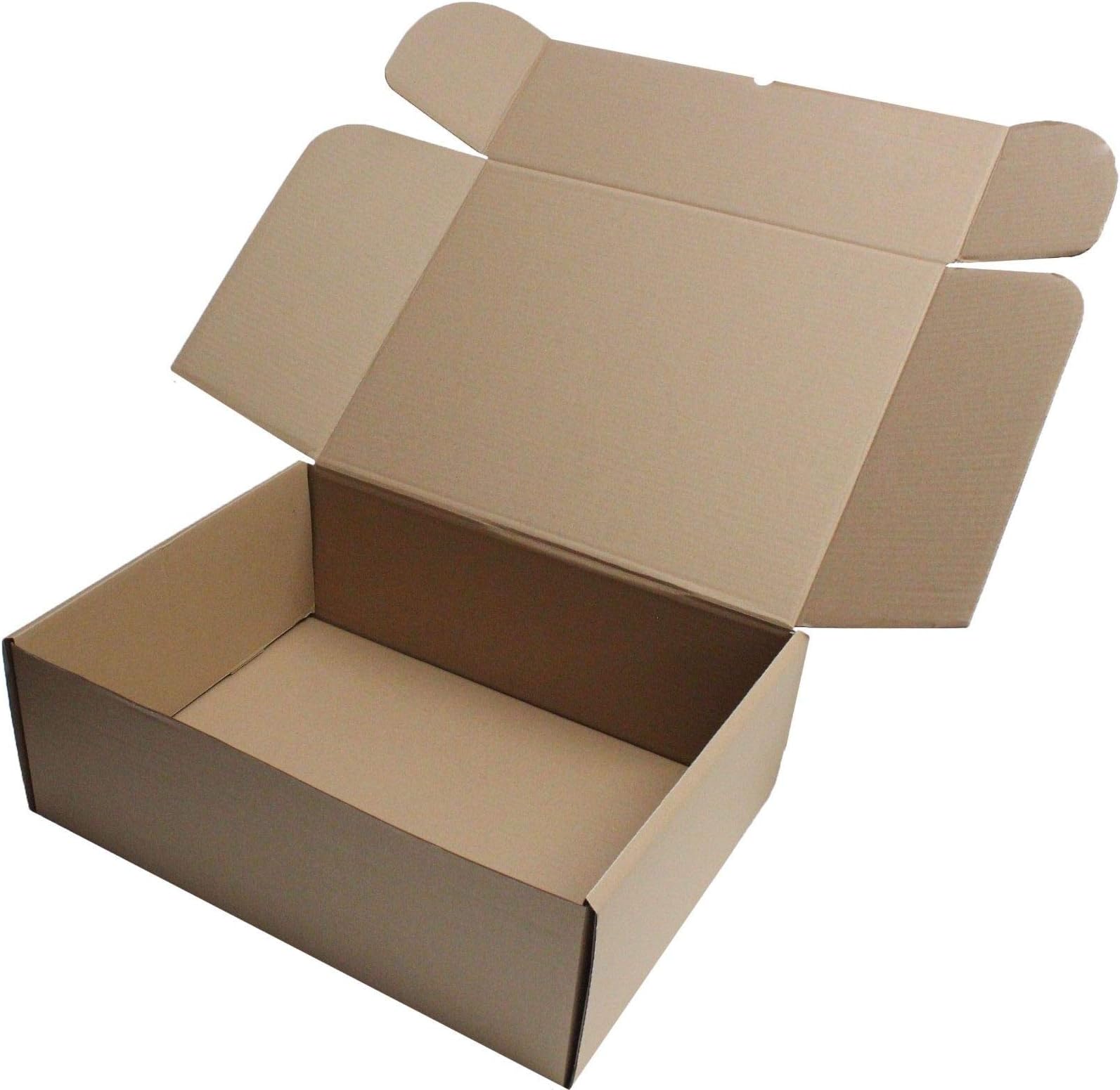 WHITE OR BROWN SHIPPING CARDBOARD BOXES POSTAL MAILING GIFT PACKET SMALL PARCEL (17" x 13" x 6", BROWN, 1)