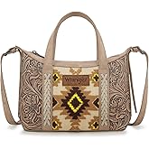 Wrangler Tooled Aztec Small Crossbody Bags for Women Designer Top-Handle Crossbody Handbag