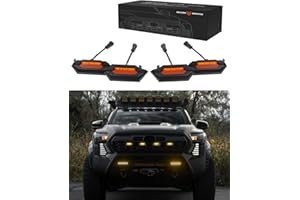 SEVEN SPARTA 4 PCS Grill Led Lights with Fuse Adaptor Compatible with 2024-2025+ Toyota Tacoma TRD OEM Front Grille, includin
