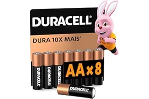 Duracell Pilhas Alcalinas AA Pequena Pack 8 Unidades – Dura até 10x Mais – Ideal para Controles Remotos Brinquedos e Lanternas