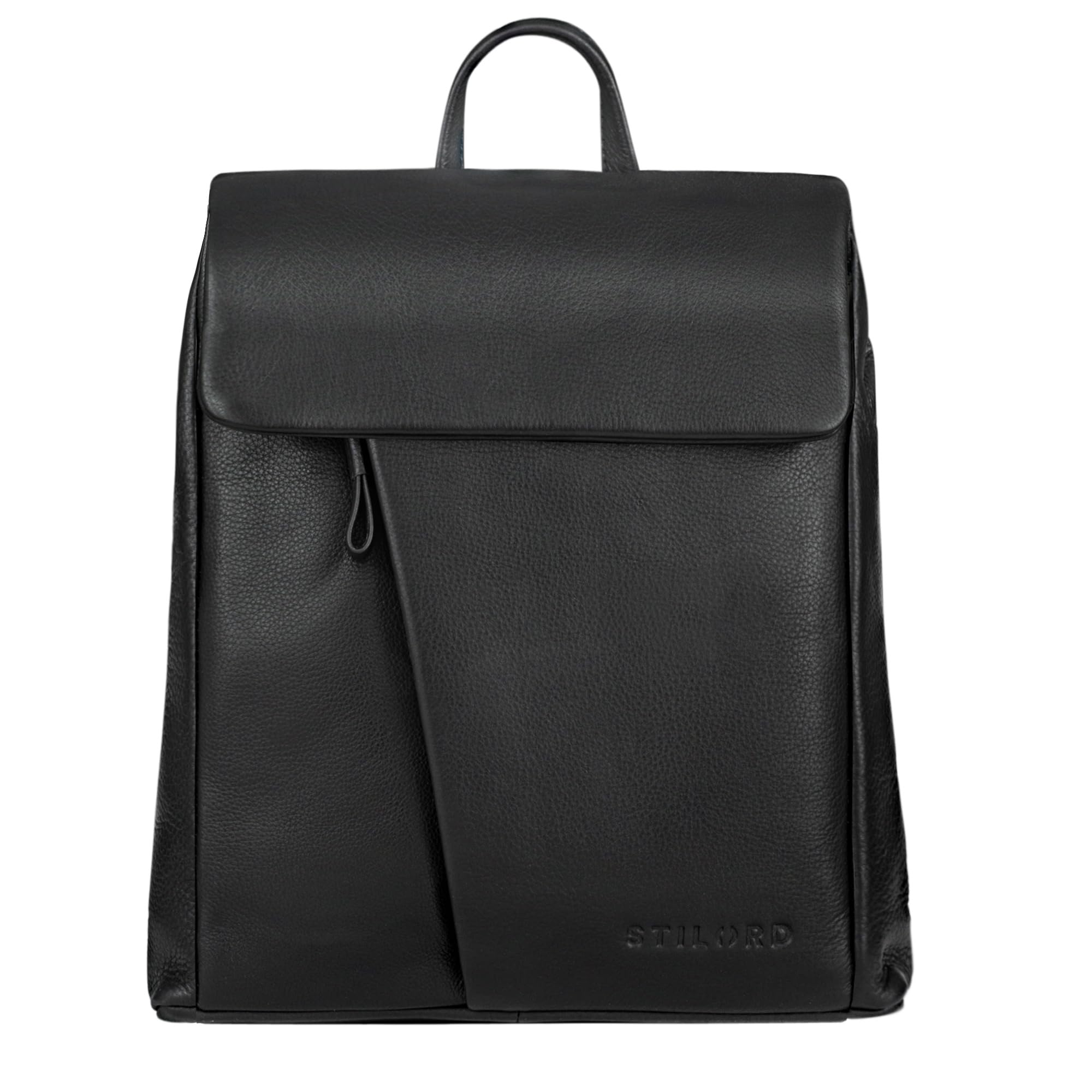 STILORD 'Anita' Women's City Daypack Leather Small Backpack Vintage Handbag for iPad 9.7 Inch Ladies Daypack City Shopping Genuine leather, Colour:black