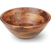 AIDEA Acacia Wood Serving Bowl for Fruits or Salads, 11" Diameter x 4.5" Height, Wooden Single Salad Bowl