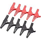 10Pcs 1000V 32A Heavy Duty Full Insulated Automotive Car Battery Alligator Clips Electrical Test Clips with 4mm Banana Jack Socket for Multimeter Test Leads