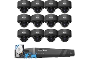 FORCOVR 4COVR Commercial Security Camera System 4K PoE, 12Pcs IK10 Vandal-Proof 8MP Wired Dome IP Camera IP67 AI Human/Vehicle Detection, 16 Channel NVR 4TB HDD, Business Surveillance Outdoor, LY54AB8M1612