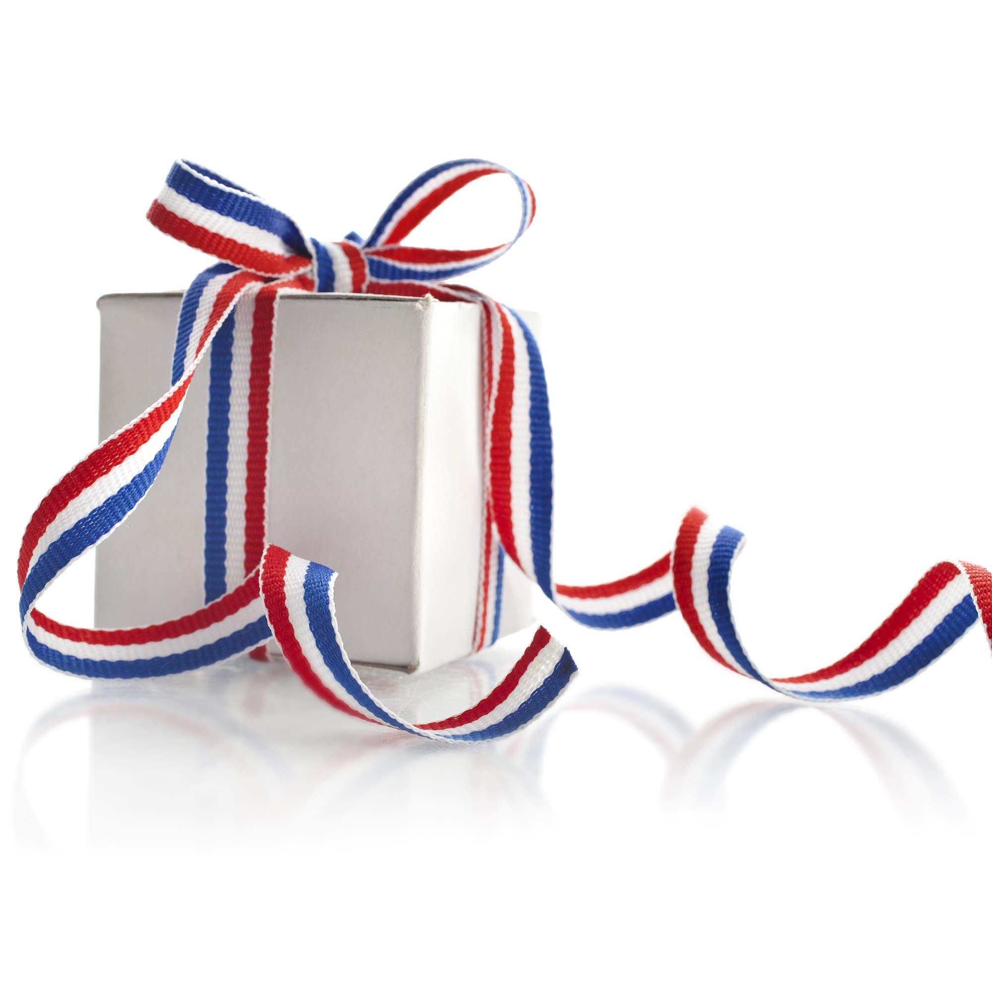 Nylon Ribbon 45m x 10mm French Tricolour Decorative Spool Red White and Blue for Bastille Day Arts Crafts Patriotic Banners National Celebrations – by TRIXES