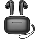 kurdene Wireless Earbuds Bluetooth 5.4 Headphones 60H Playtime Deep Bass Stereo Ear Buds with Mic Comfort Lightweight in Ear Earphones for Workout/Running Charcoal