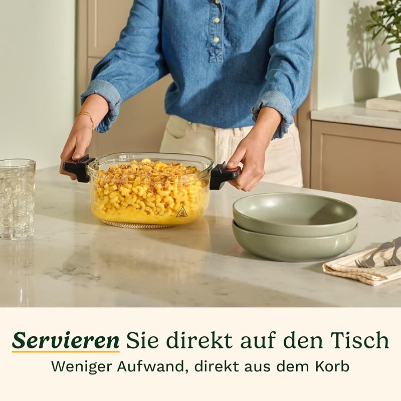 ClearView™ Air Fryer I Visibilité totale – Fenêtre 280°, sans PFAS, 8‑en‑1, Air Fry, Rôtir, Griller, Pizza, Déshydrater, MaxCrisp, Recrisp, 200°C. 3.7L
