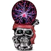 ANQIA Plasma Ball Lamp Touch Sensitive,Party Magical Electrostatic Red Color Crystal Ball for Christmas (Skull)