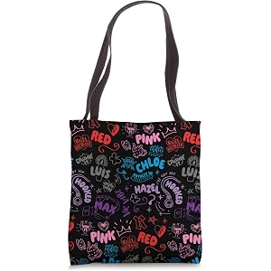Disney Descendants: Wicked Wonderland Name & Icon Scribbles Tote Bag