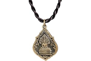 Artschatz Weekday Buddha w/Yaksha Brass Pendant Necklace, Sunday, Monday, Tuesday, Wednesday, Thursday, Friday, Saturday