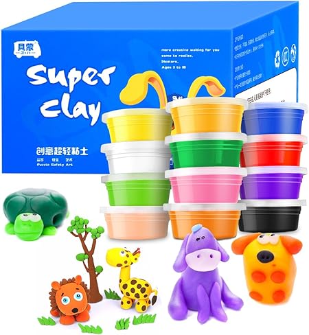 Amazon Ekkong スライム キット 12個 セット クリスタル粘土 水晶粘土おもちゃ 子供プレゼント子供知能開発 人気 粘土遊びセット Diy ツール付き 12色粘土 ねんど おもちゃ