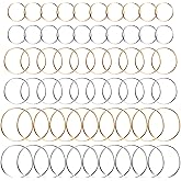 FANMAOUS Earrings Beading Hoop Earring Finding Round Earring Circle Charms Beading Hoop for Jewelry Making DIY Crafts Art Creation Gift (203040 Round)