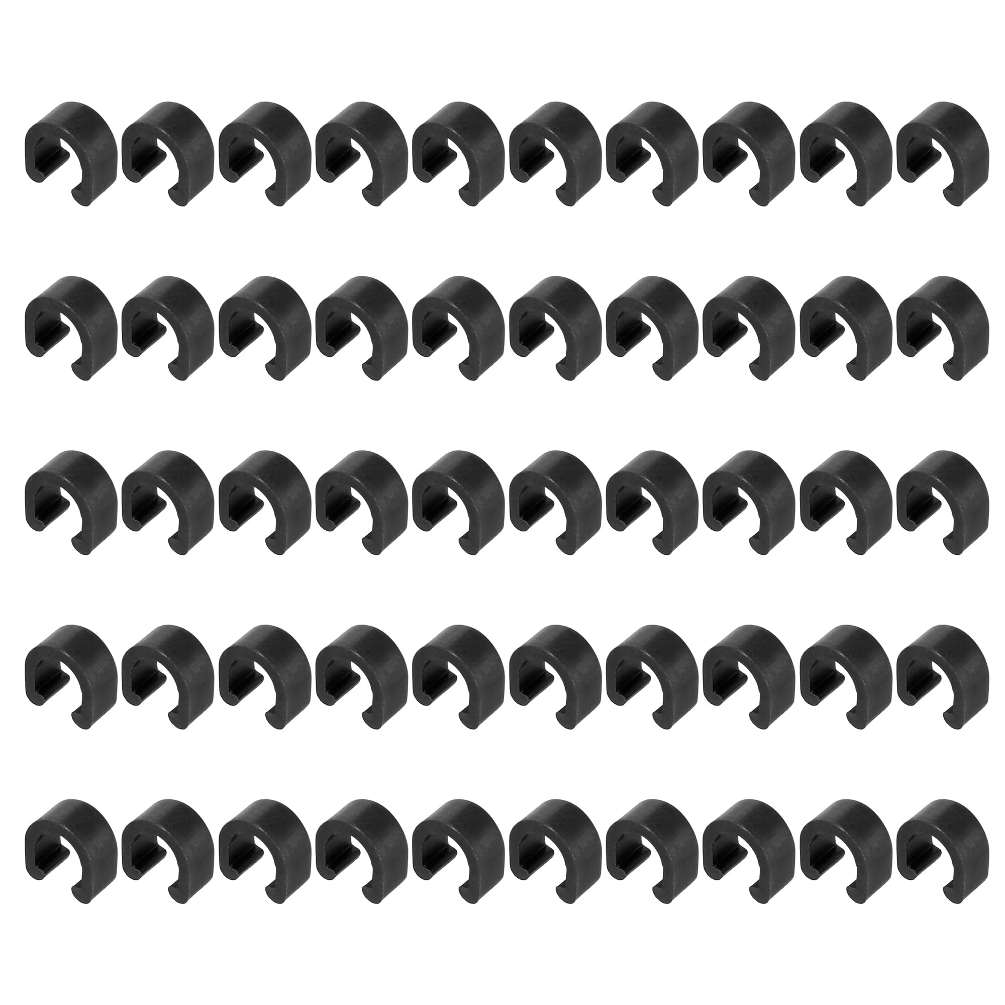X AUTOHAUX 100pcs Mountain Bike Brake Cable Clip C Style Clamp Plastic Black