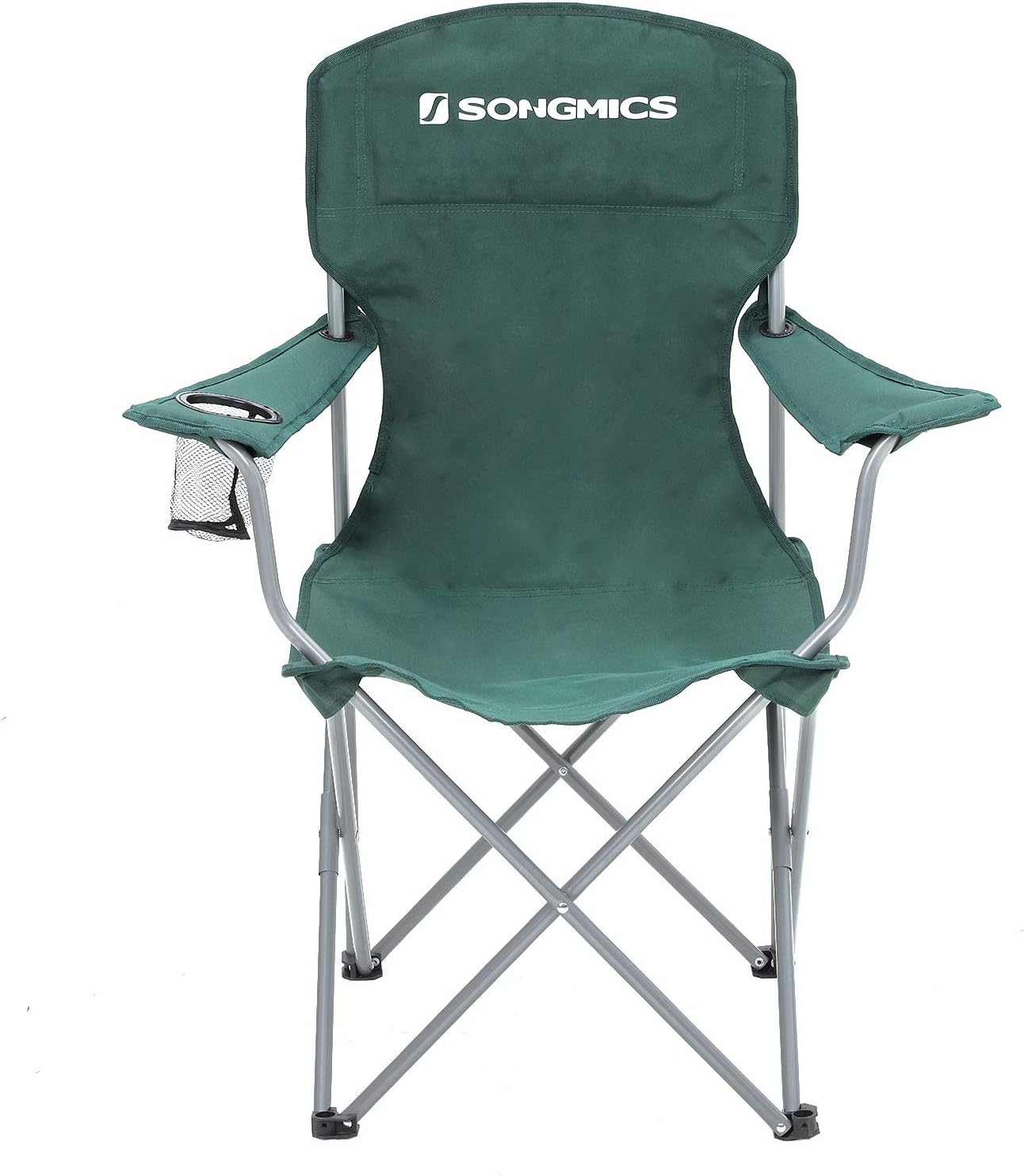SONGMICS Set of 2 Folding Camping Chairs, Comfortable, Heavy Duty Structure, Max. Load Capacity 150 kg, with Cup Holder - Image 4