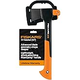 Fiskars X7 Small Hatchet Axe 14", for Camping &amp; Chopping Wood Kindling | For Campfires Outdoors, Insert-Molded Forged Steel Head, Low-Friction Blade, Shock Absorbing Handle &amp; Non-Slip Grip w/ Sheath