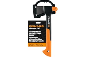 Fiskars X7 Hatchet Lightweight Wood Splitter for Small to Medium Size Kindling with Proprietary Blade and Shock-Absorbing Fib