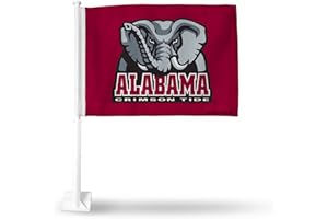 Rico Industries NCAA Alabama Crimson Tide Maroon Double Sided Car Flag