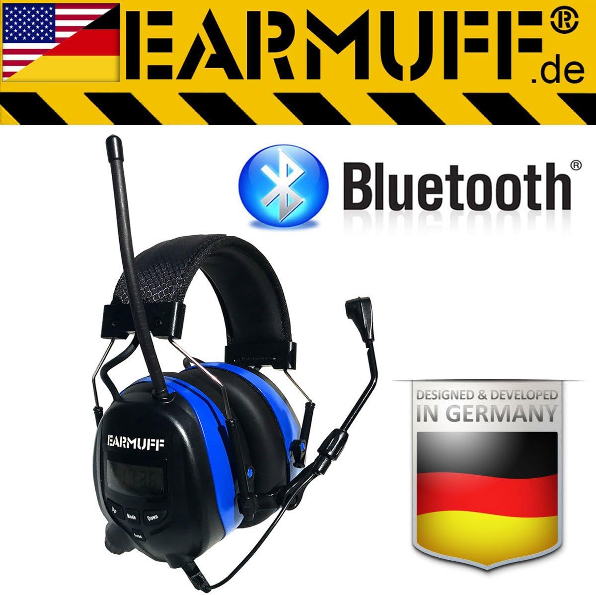 Ear-Muff Bluetooth Original Extra-Tough Radio Ear Protection Headphones with Smartphone Connection