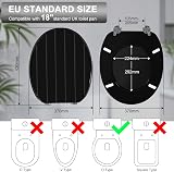 Angel Shield Black Wooden Toilet Seat with Adjustable Hinges Antibacterial view 2