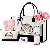 Geiserailie 8 Pcs Phlebotomist Week Gifts for Women Including Large Tote Bag Cosmetic Bags Tumbler Cup Plush Socks Metal Keychain Card and Envelope for Phlebotomist Week Thank You Gifts