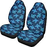 Brosoneto Car Seat Covers Full Set of 2, Blue Sea Turtle Cloth Seat for Auto Front Seats, Breathable Bucket Seat Covers for Cars Car Accessories for Sedan Truck SUV