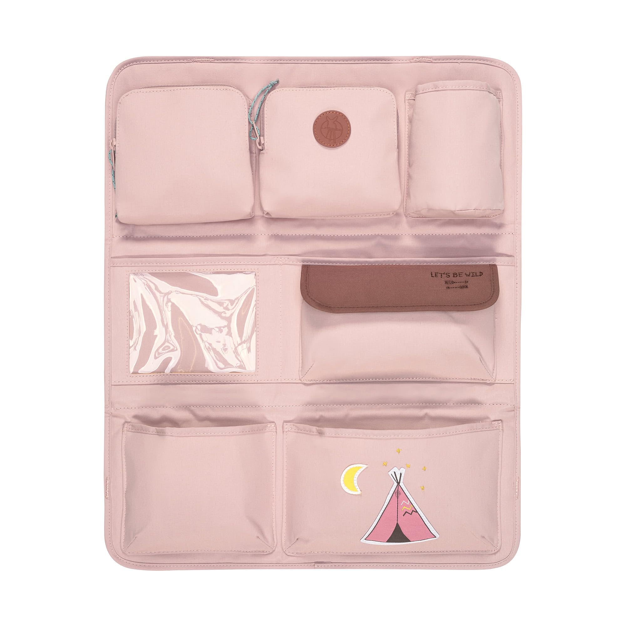 LÄSSIG Adventure Kids car back seat organizer, 55 cm, Tipi pink