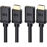 Cable Matters 2-Pack 4K High Speed HDMI Extension Cable, M-F, 10ft | 4K@60Hz, Male to Female, HDMI Extender Cable, with Ethernet, 3D and 4K Resolution Ready