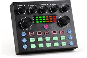 koitmy Audio Mixer Small Potable Dj Live Sound Board Dual Channel DSP Bluetooth Accompaniment for PC Phone Gaming Karaoke Studio Streaming Recording Live Streaming Podcast