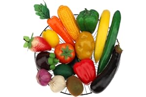 Meiwlong 16 PCS Fake Realistic Plastic Vegetable Artificial Lifelike Fruit Model Decoration Christmas Home Faux Photography Props Garnish Party Festival