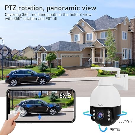 Mua YoLuKe PTZ Camera Outdoor,5MP 5X Optical Zoom WiFi IP Camera with ...