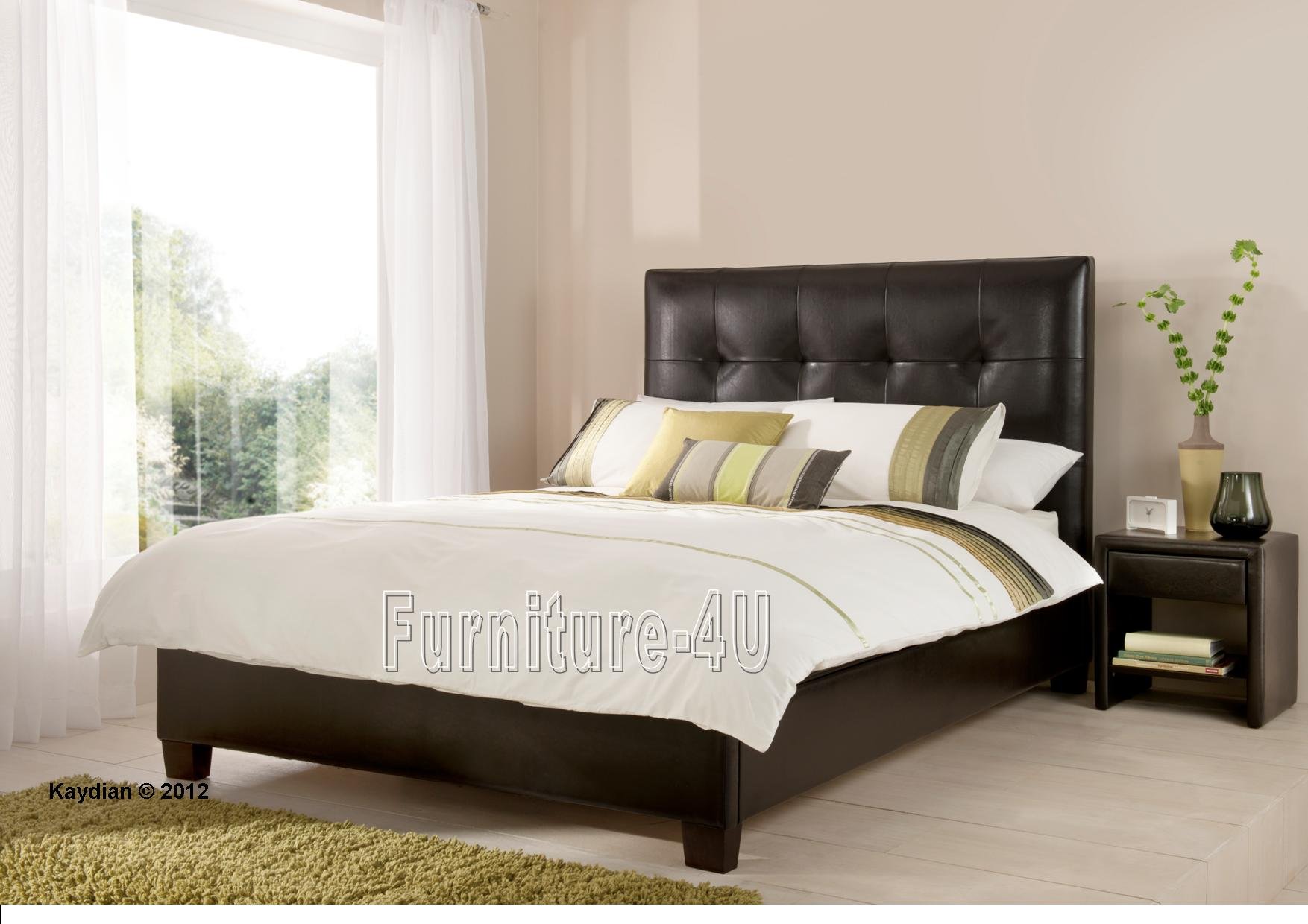 Furniture-4U Brown 6ft Super King Size Kaydian Walkworth Ottoman Storage Leather Bed Frame