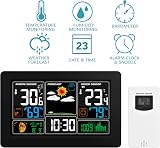 Kalawen Weather Station Outdoor Indoor Sensor MSF Wireless Digital Clock view 2
