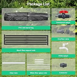 FAMIROSA 50 Gallon / 200L Collapsible Rain
