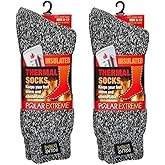 Polar Extreme Thermal Hiking Socks – Cushioned, Insulated, Warm para Boots, Men & Women, One Size Fits Most 6-12, 2-Pack