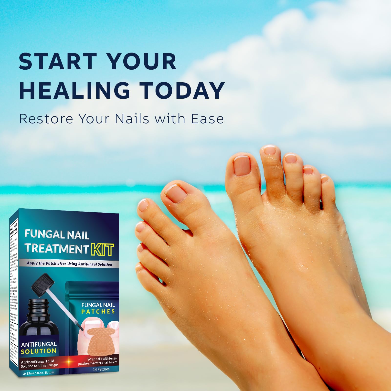 Toenail Fungus Treatment Extra Strength Kit: Nail Repair Liquid Solution and Patches - Nighttime Nail Patches Renewal - Fast Acting Drops with Undecylenic Acid, Natural Oil for Toe Finger Nails - Image 7