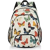 JXDXHCW Colorful Butterfly School Backpack for Teen Girls Cute Large Backpack Bookbag Casual Daypack