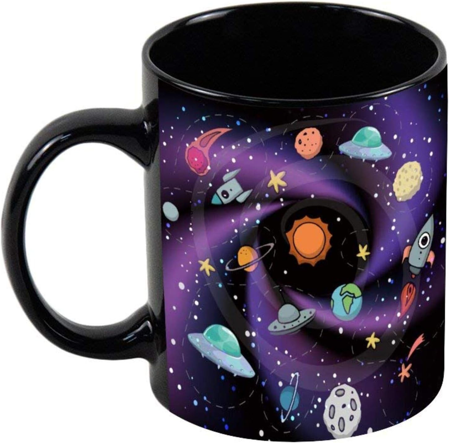 11oz Funny Coffee Mug, Spaceship And Rocket Unique Ceramic