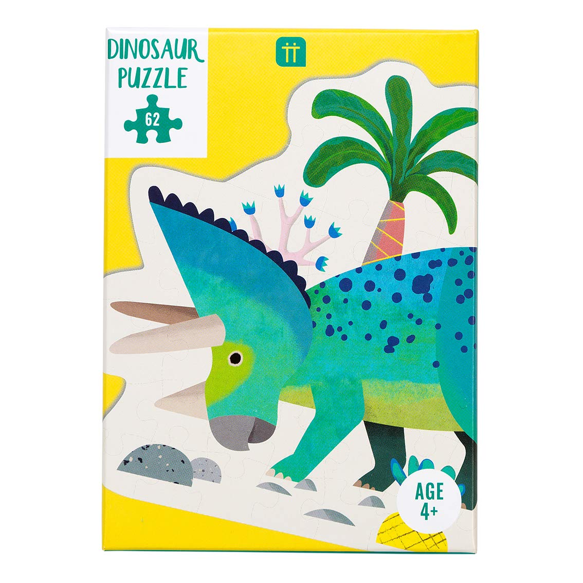 62-piece Triceratops Shaped Dinosaur Puzzle & Poster - Educational Games For Kids, Toddler Toys, Home Activities for Children - Jurassic Dinosaurs Lover, Birthday Present, Christmas Gift