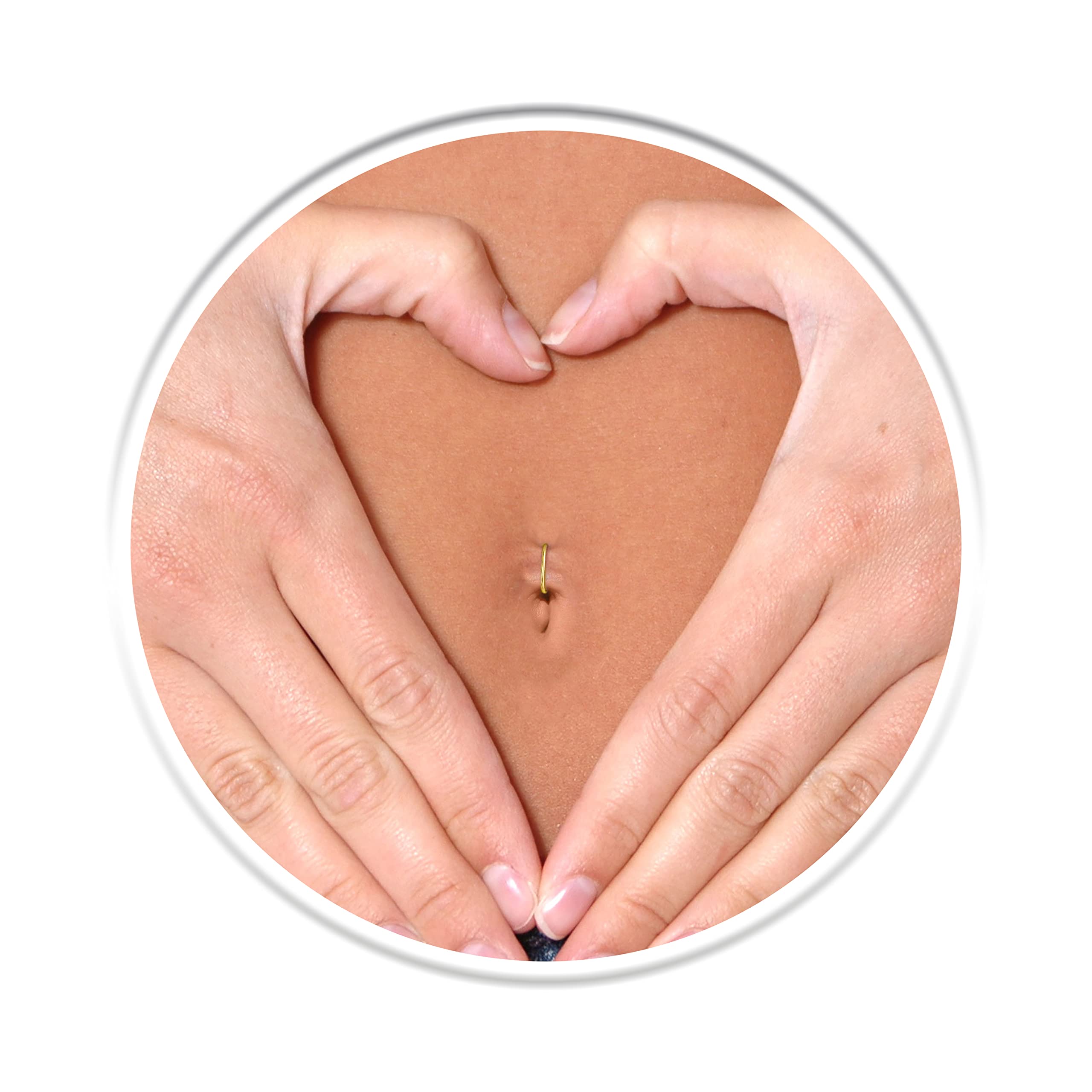 Photo 1 of Belly Button Ring - 14k Gold Filled Belly Piercing - 18 Gauge Belly Button Hoop Jewelry - Body Jewelry for Women - 9mm Belly Button Piercings