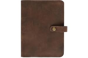ELIZO Leather Notebook Cover L, Cahier Cover,Leather Journal Cover,Planner Cover,Leather Composition Notebook Cover,Refillable Notebook Cover,Leather Bible Cover,Fits 5x8.25