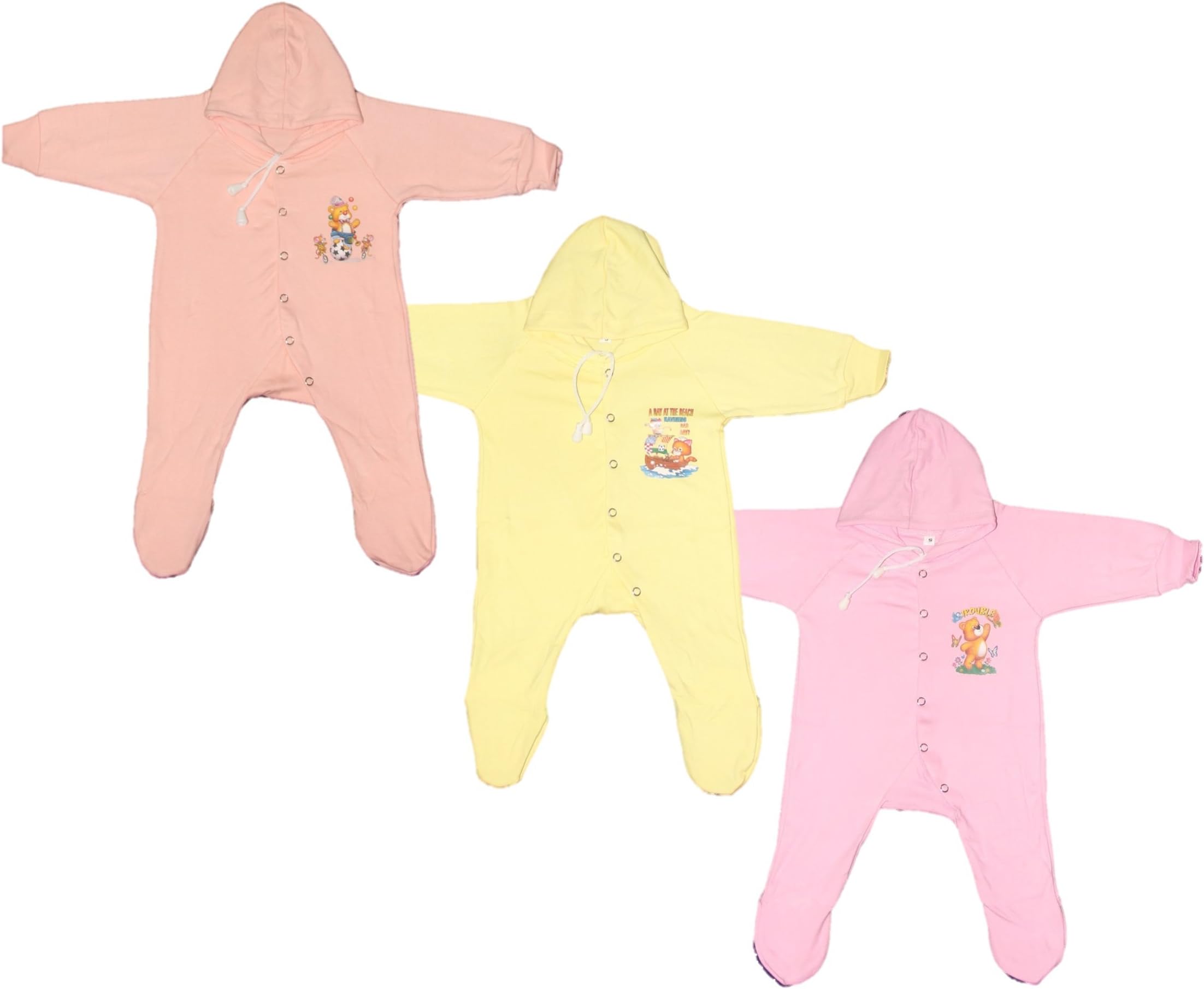 Montu Bunty WearNew Born Baby Clothes Set Romper & Sleepsuit For Baby 0-3 Months (Pack of 3)