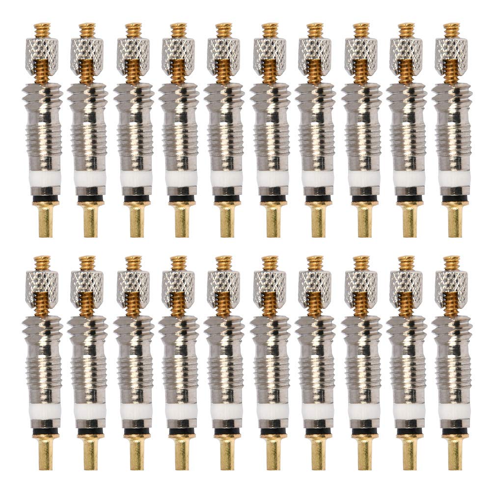 20pcs Presta Valve Core Set,Brass Valve Core Bike Kit Valve universal Valve Cores for Road Bike, Mountain Bicycles FOROREH Presta Valve Core Replacement Set