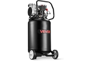 VEVOR 14-Gallon Air Compressor, 2HP 4.3 SCFM at 90PSI, Max 125PSI Pressure Oil-Free Air Compressor Tank, Portable on Wheels f