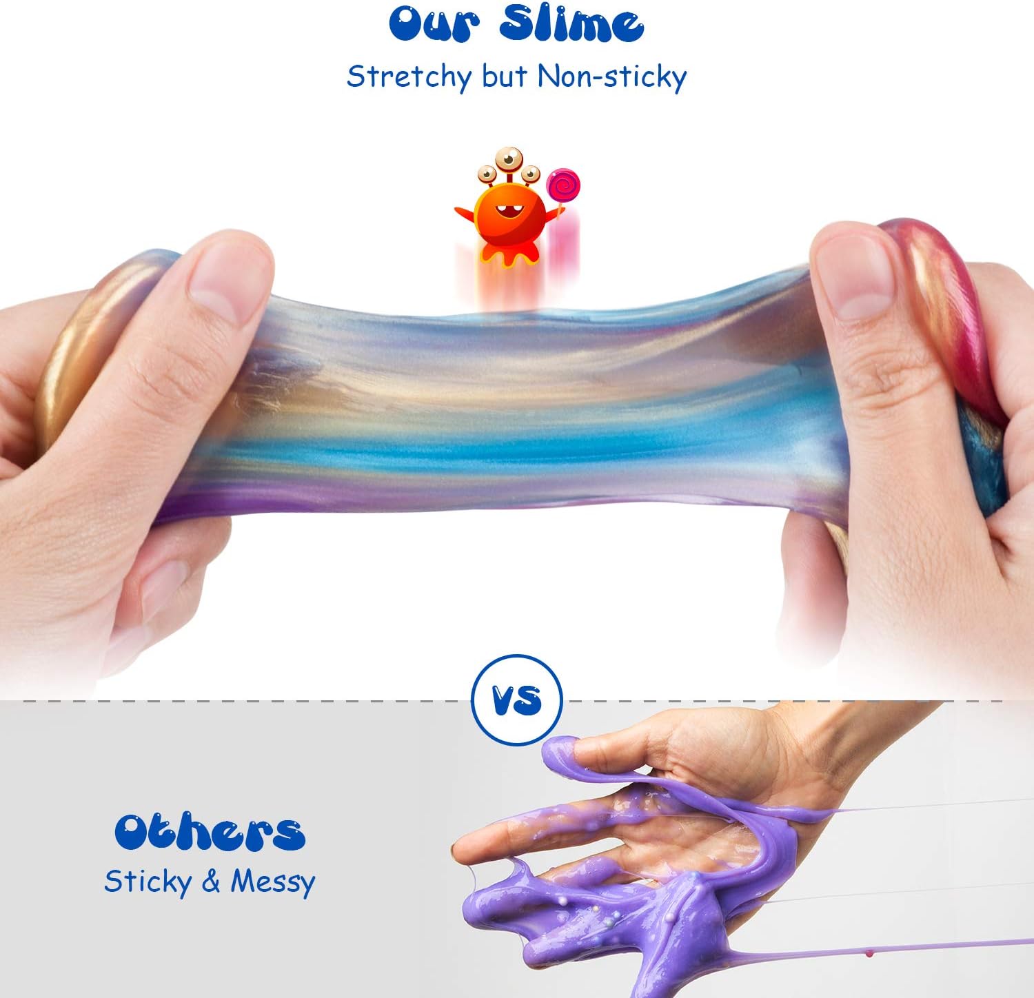 Joyjoz Kids Party Favors Slime, 24 Pack Galaxy Slime Ball Kits with Crystal Slime, Party Favors for Kids, Unicorn Party Slime, Fluffy & Stretchy, Non-Sticky, Stress Relief, Super Soft for Girls & Boys: Toys & Games