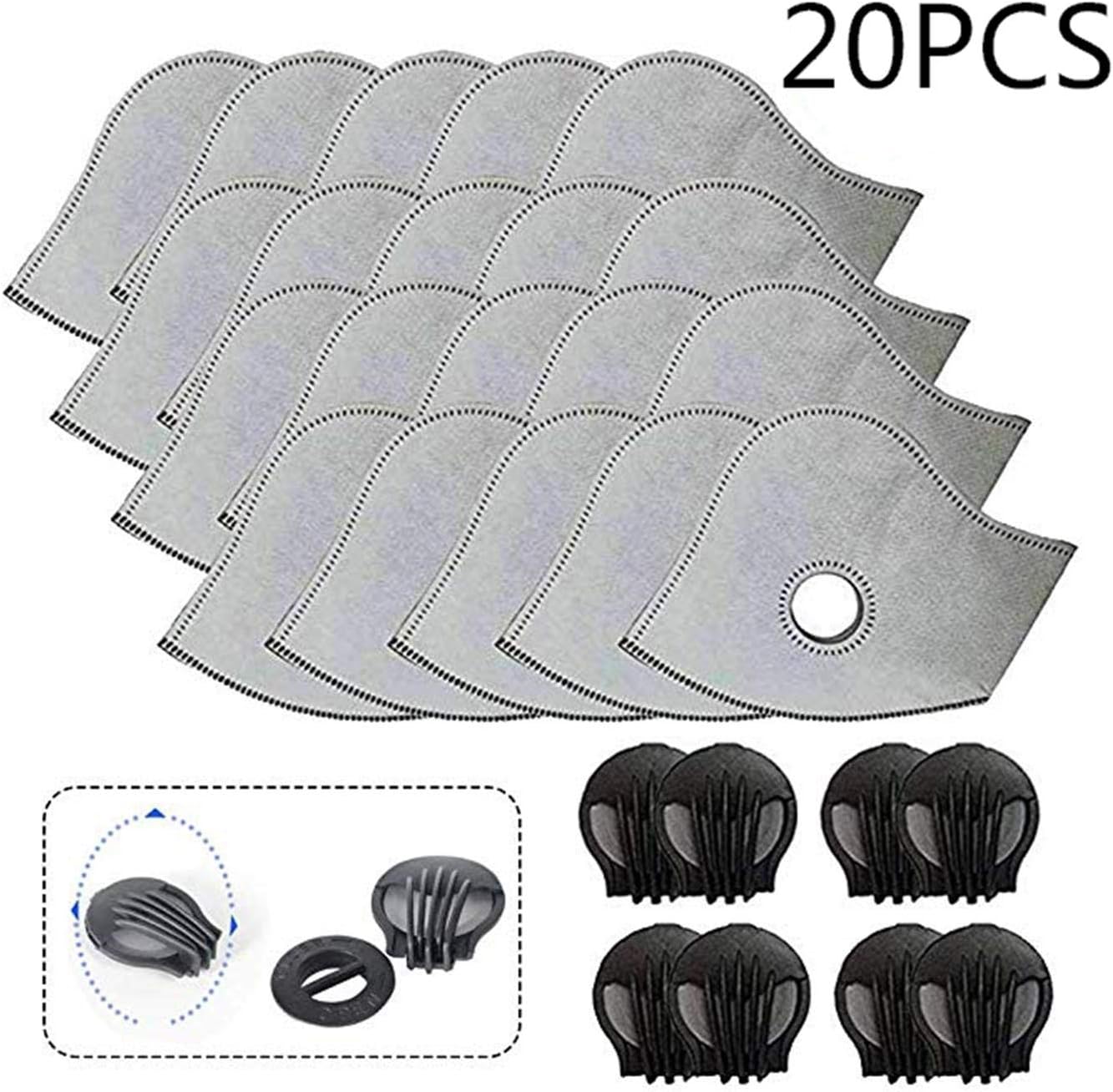 Activated carbon N99 PM2.5 filter Activated carbon N99 filter for mesh or neoprene, reusable dust pollution masks(20PCS)