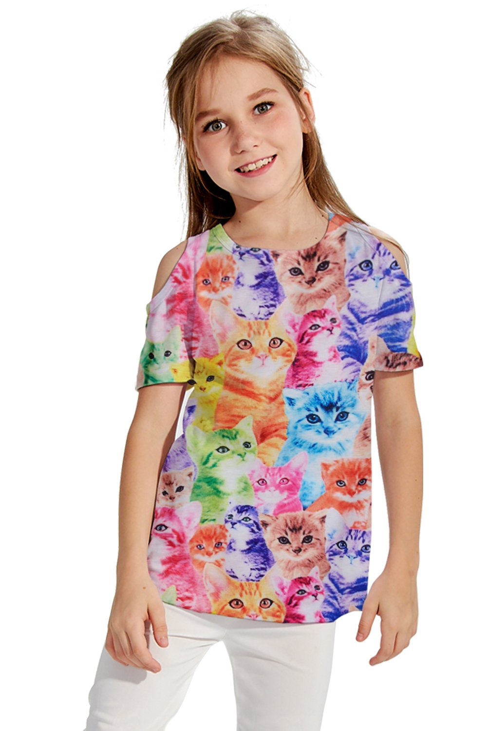 BFUSTYLE Short Sleeve O Neck Undershirt top Tank Shirt for Girls Kids fit 3-4t 1 Pack