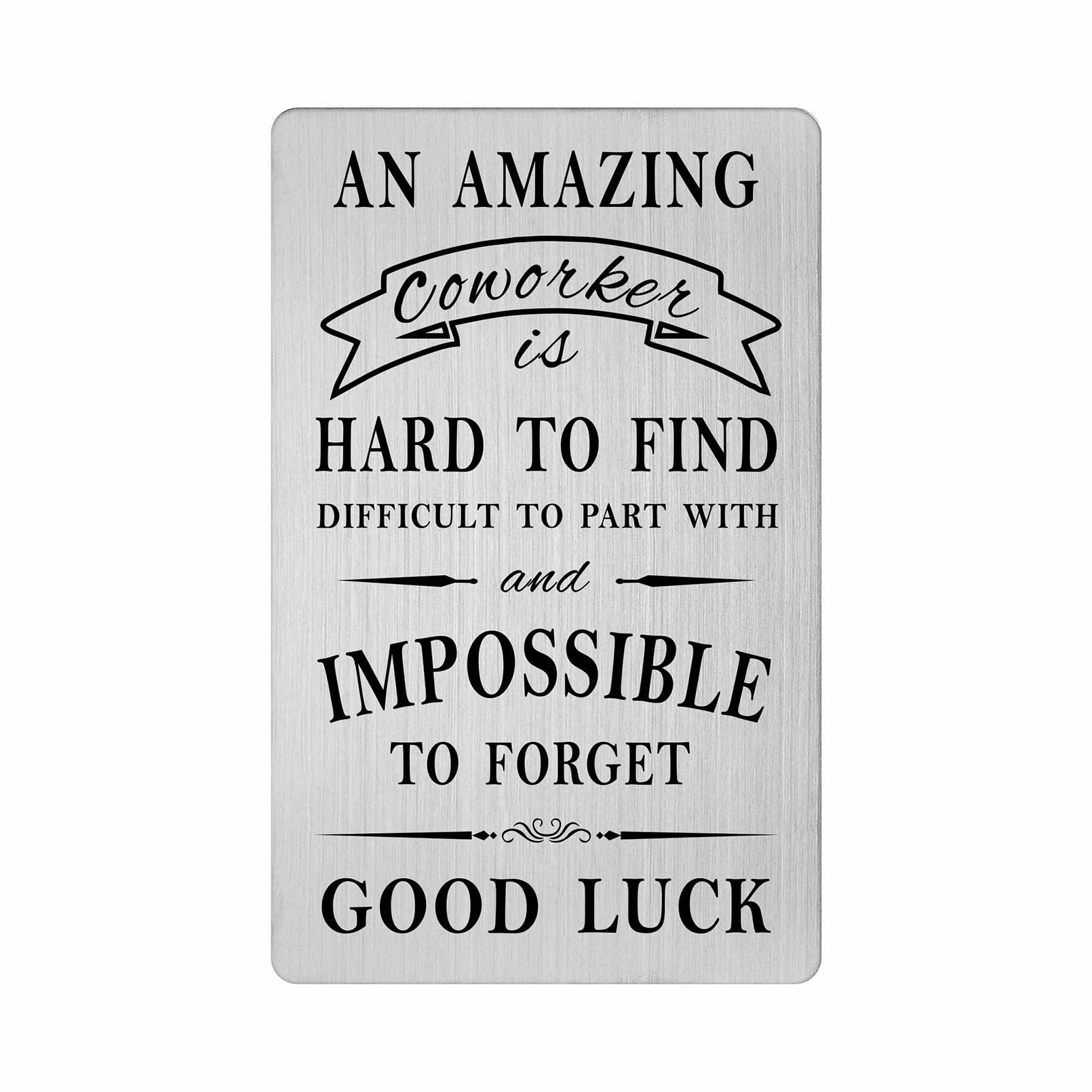FALOGI Coworker Leaving Wallet Card, An Amazing Coworker is Hard to Find, Farewell Employee Present for Men Women, Good Luck in You New Job