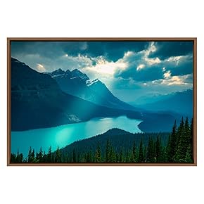 SIGNWIN Framed Canvas Wall Art Sunrise in Peyto...