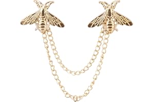 Knighthood Brooch Suit Pin Men's Golden Cute Bee With Hanging Chain Tassel Badge Suit Collar Brooch Lapel Pin Accessories for Men Women