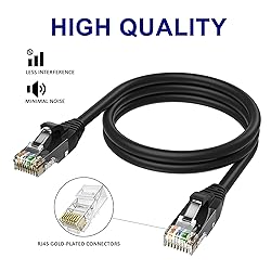Adoreen Cat 6 Ethernet Cable 150 ft-Black, High